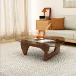 Household Glass Coffee Table Solid Wood Coffee Table Living Room Bedroom Minimalist Tea Table Fashion Modern 1