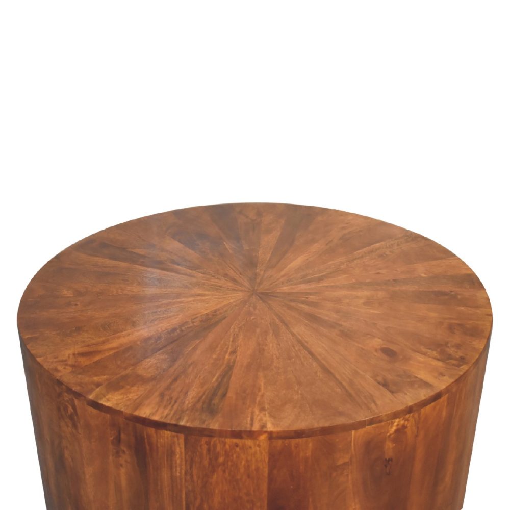 Round Chestnut Wooden Coffee Table 1