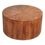 Round Chestnut Wooden Coffee Table 2