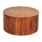 Round Chestnut Wooden Coffee Table 3