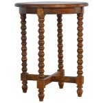 Tall Narrow Round Wooden Coffee Table 1