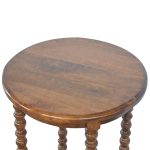 Tall Narrow Round Wooden Coffee Table 4