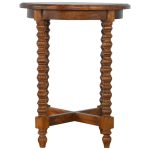 Tall Narrow Round Wooden Coffee Table 5