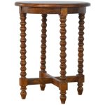 Tall Narrow Round Wooden Coffee Table 6