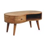 Wave Shaped Coffee Table with Drawer 3