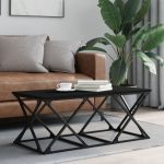 Black Rectangular Wooden Coffee Table