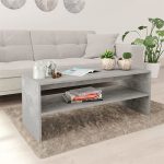 Concrete Effect Rectangular Coffee Table with undershelf