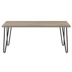 Oak Rectangular Wooden Coffee Table with Metal Base 1