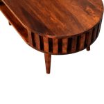 Oval Top Chestnut Coffee Table with undershelf 3