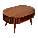 Oval Top Chestnut Coffee Table with undershelf 4