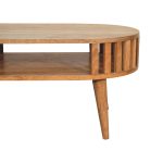 Oval Top Oak Coffee Table with undershelf 4