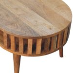 Oval Top Oak Coffee Table with undershelf 5