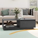 Pinewood Rectangular Coffee Table with Compartment