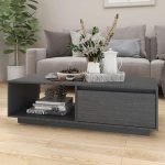 Pinewood Rectangular Coffee Table with Compartment 3