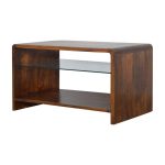 Rectangular Chestnut Coffee Table with Glass undershelf 3