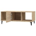 Rectangular Oak Coffee Table with Compartment 1