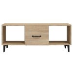 Rectangular Oak Coffee Table with Compartment 2