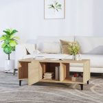 Rectangular Oak Coffee Table with Compartment 4